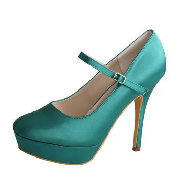 

High Heels Platform Pumps Olive Green Strappy Ladies Heels Shoes for Evening Party