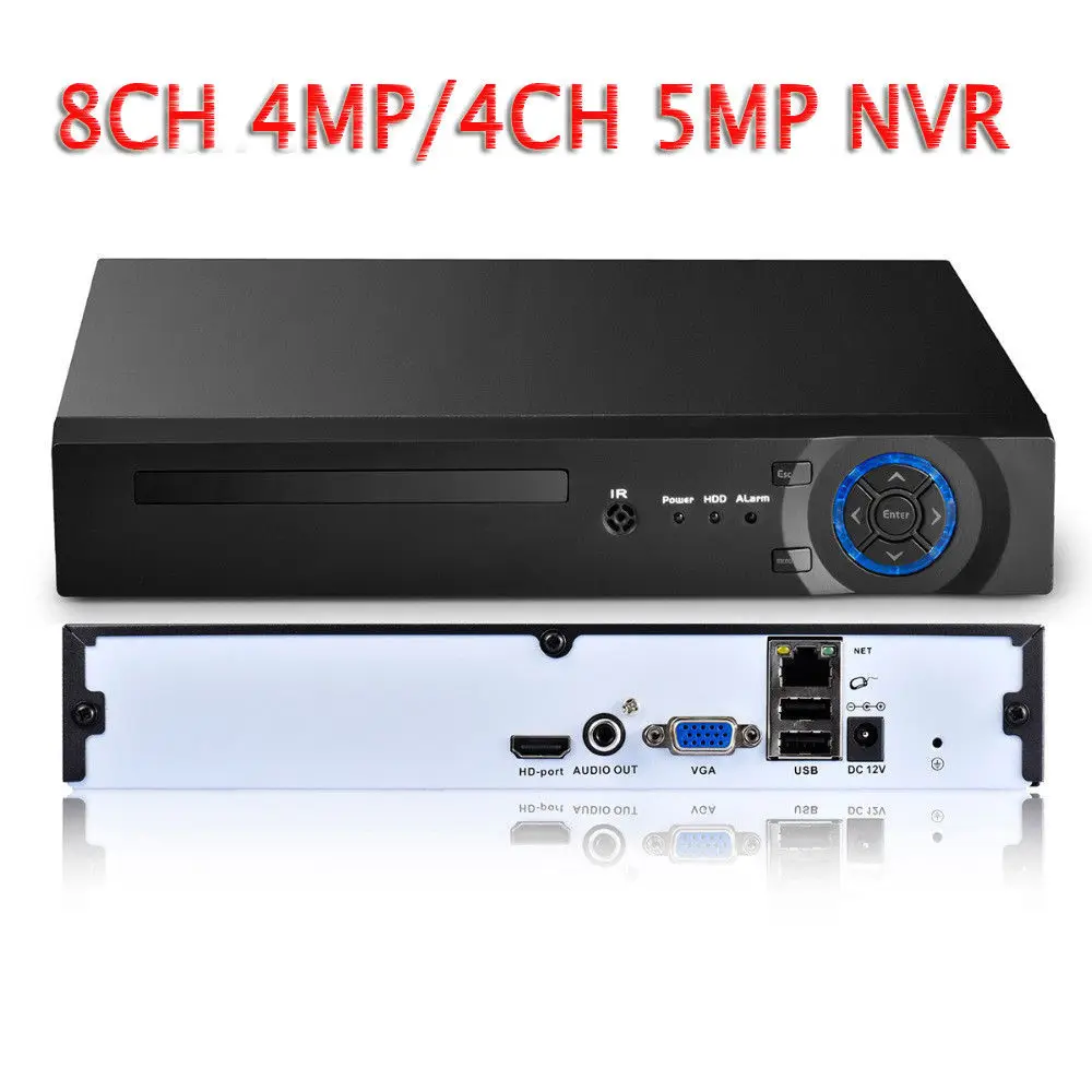 Сетевой видеорегистратор 8CH NVR 4MP/4CH 5MP H.265/H.264 HDMI VGA выход P2P XMEYE сетевой CCTV с 1