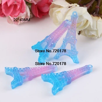 

Resin eiffel tower glitter color flatback resin cabochons kawaii for DIY Embellishments 22*43MM 50pcs YZR593
