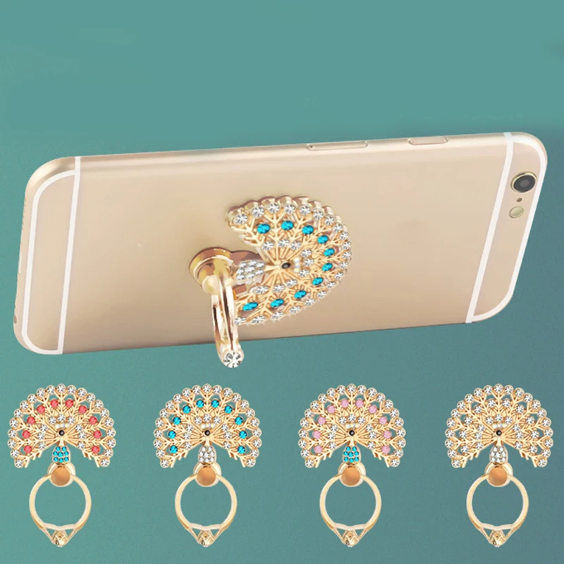1Pc Peacock shape Metal Finger Ring font b Mobile b font font b Phone b font