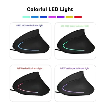 

CHUYI USB Wired Ergonomic Vertical Mouse With Mouse Pad Colorful LED Light 3200 DPI 5D Optical Gaming Gamer Mice For Laptop PC