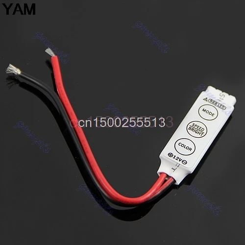 

5pcs/lot Mini 3 Key 12V 12A Controller Dimmer Amplifier For RGB 5050 3528 LED Strip Light