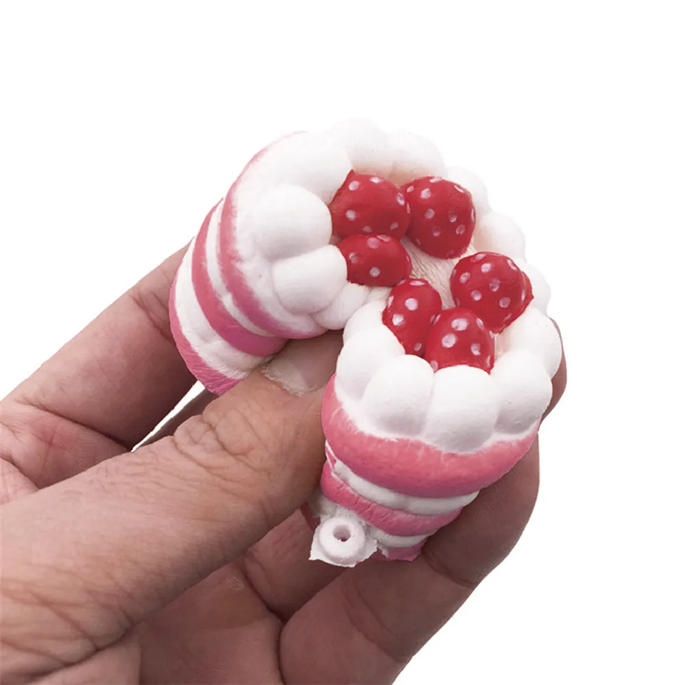 Мини клубника сжатие торта Игрушка снятие стресса Сжимаемый медленно поднимающийся крем Ароматизированная декомпрессия лечебная игрушка