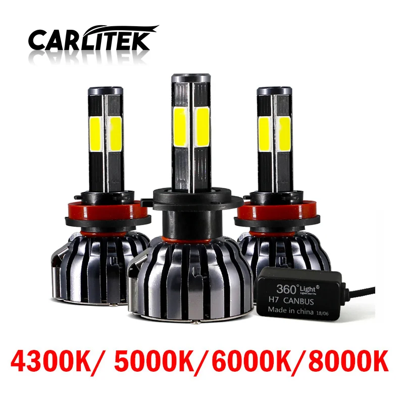 CARLitek 4 диодные лампы H7 Led Canbus H4 880 H1 H11 Автомобильные фары 12 в 90 Вт 12000LM 6000K 4300K