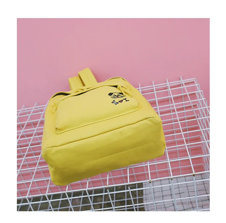 Women Backpack Schoolbag Canvas Cute Dog Embroidery Cotton Fabric Backpack Female Vintage Notebook Backpack For Girls School Bag (79)