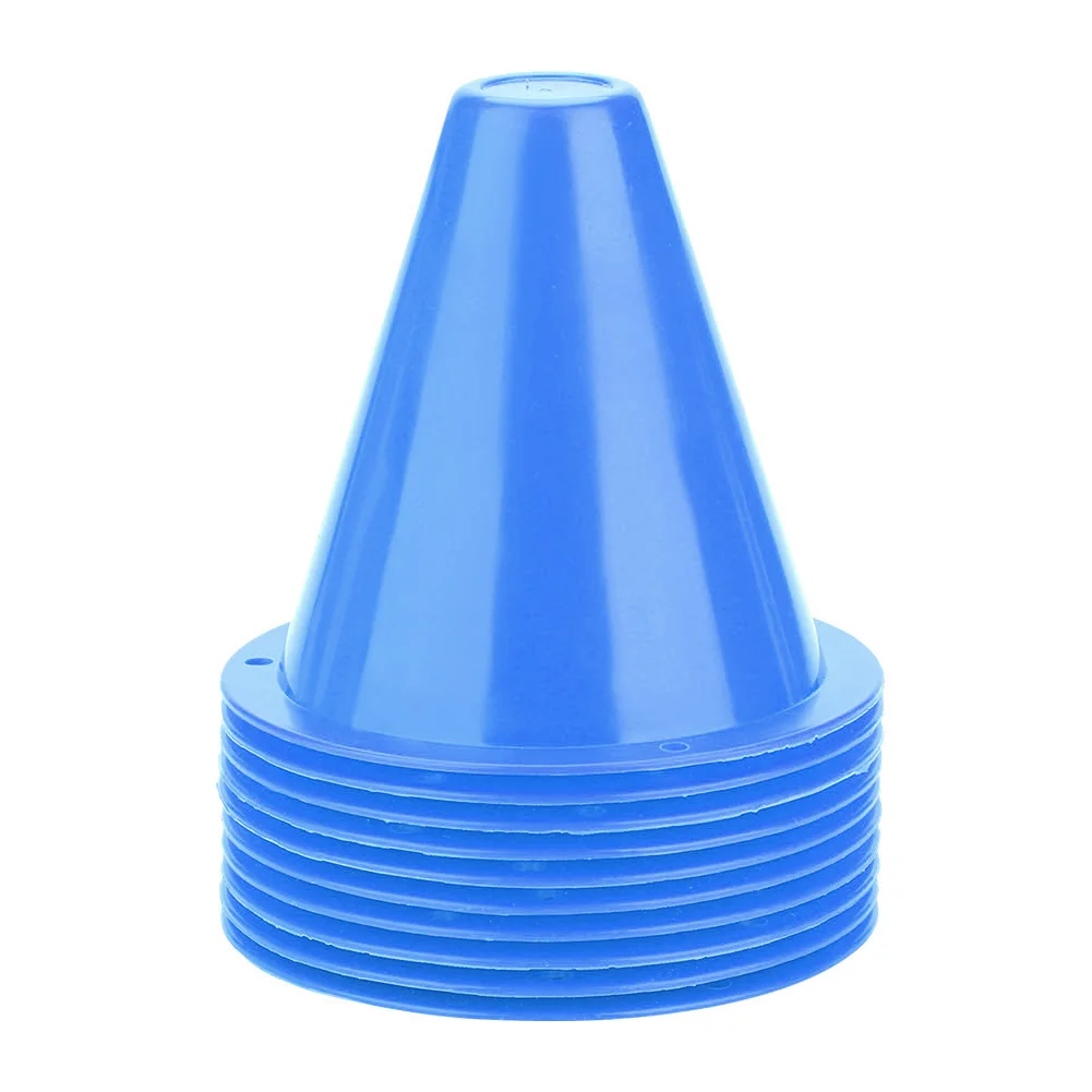 10Pcs Plastic Training Cones Sport Marking Cups Soccer Basketball Skate Marker Outdoor Activity Supplies - Цвет: Blue