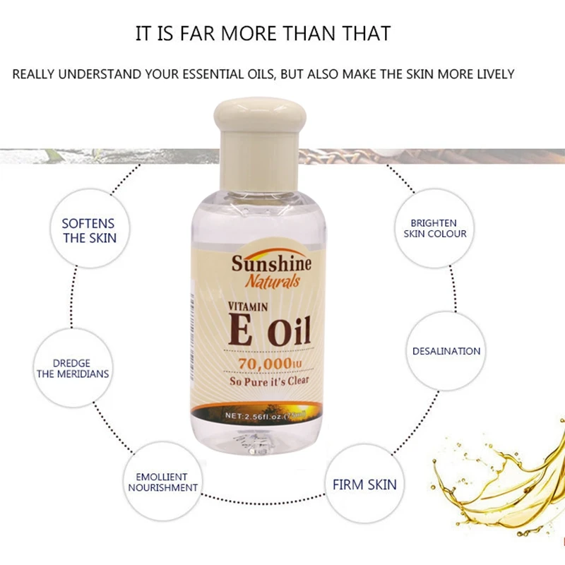 Натуральный витамин Е масло для кожи, лица и тела Уход Отбеливание против трещин против морщин эссенция Pro