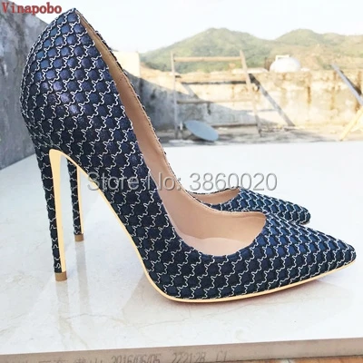 

Vinapobo Snake Printing Leather Women Pumps extreme High Heels Sexy Ladies Pointed Toe Stiletto Heels Pumps Slip on Party Shoes