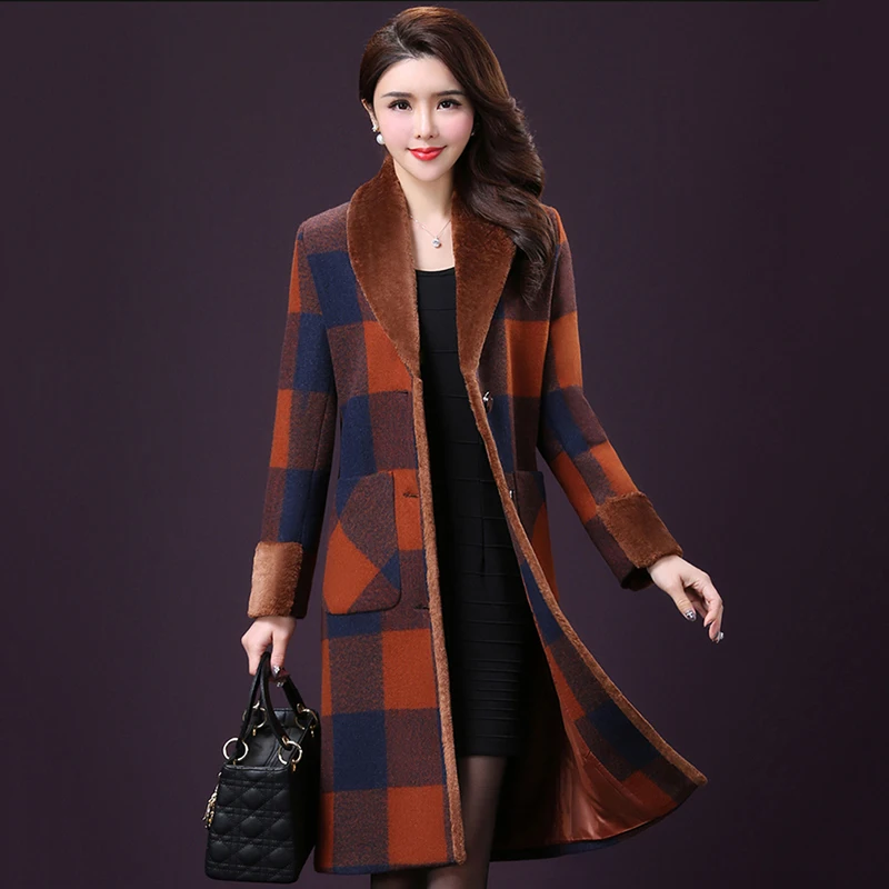 Large size Autumn Women Wool Coat 2018 New Woolen Coat Women Long Paragraph Solid Color Cashmere Coat M-4XL Thick Wool Coat O239