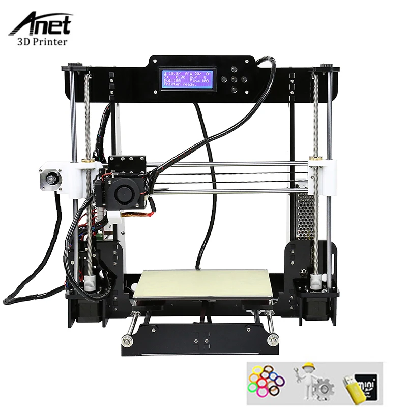 

Auto Leveling Anet A8 3d Printer PLA ABS HIPS 3D Printin Machine High Precision Lead Screw 3D Printer Kit For Sale