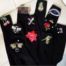Gtglad/Новое поступление; Модные женские носки в Корейском стиле; женские носки ручной работы на весну и зиму с несимметричными бусинами, пчелами, драгоценными камнями и птицами