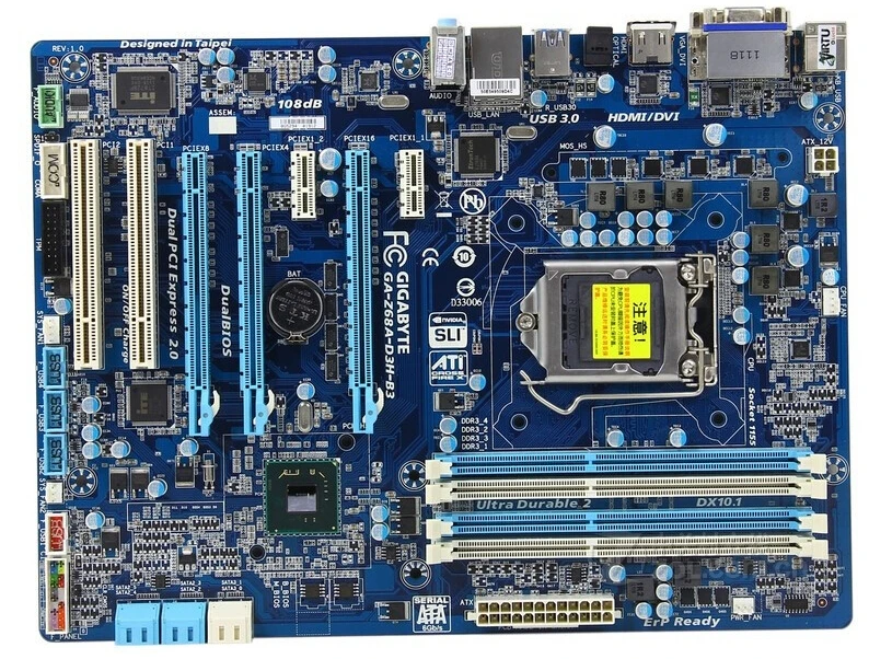 Оригинальная материнская плата для Gigabyte GA Z68A D3H B3 LGA 1155 DDR3 32GB i3 i5 i7 настольная