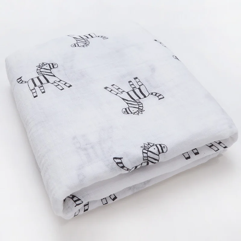 Новинка; хлопковые Супермягкие подгузники из муслина; детское одеяло; Банное полотенце; пеленка; аксессуары для детской кровати; детское одеяло для новорожденных - Цвет: A zebra