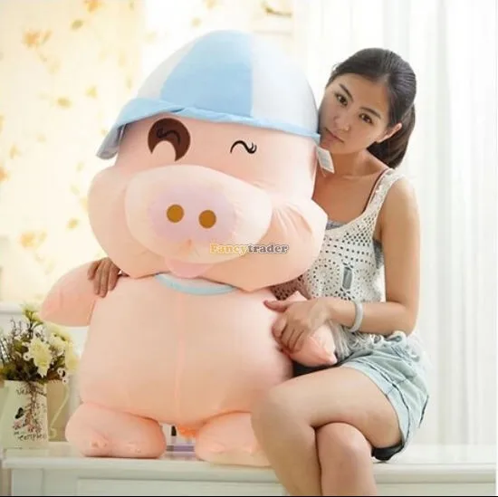 Fancytrader 59''  150 cm Biggest Giant Plush Stuffed Mcdull, Giant Plush Mcdull Pig, 2 hat colors available Free Shipping FT90113 (1)