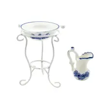 ABWE Лучшая 1:12 Шкала кувшин для воды умывальник набор из 3 предметов мебель для кукольного домика