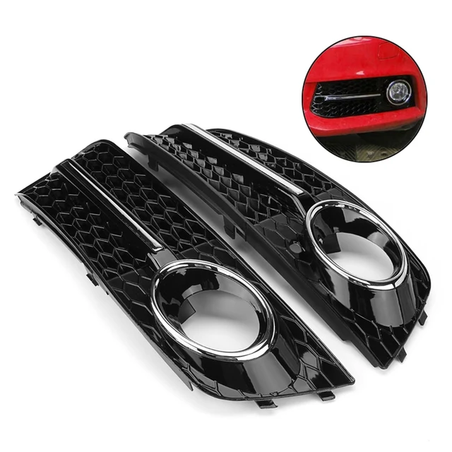 Cheap 1Pair Fog Light Cover Grille Grill For Audi A4 B8 2009-2011 Car Front Bumper Light Grills in Racing Grills Glossy Standard Style Cheap 1Pair Fog Light Cover Grille Grill For Audi A4 B8 2009-2011 Car Front Bumper Light Grills in Racing Grills Glossy Standard Style