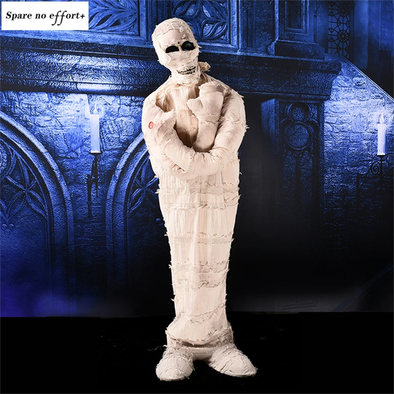 

Horrible Mummy Halloween Scary Ghosts Bar Club Haunted House Halloween Party Supplies Grim Reaper Ghost Electric Light Up Eyes