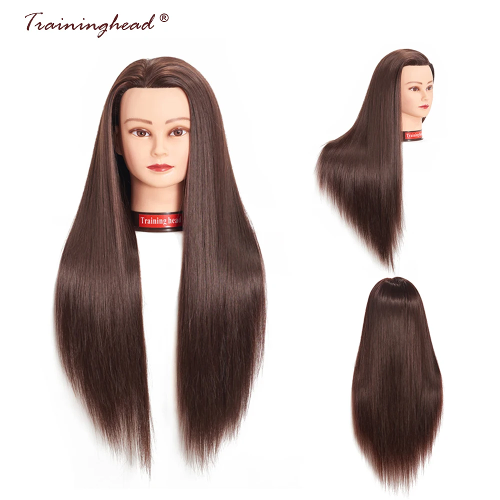Traininghead 26 28" Salon Mannequin Head For Wigs Synthetic Hair