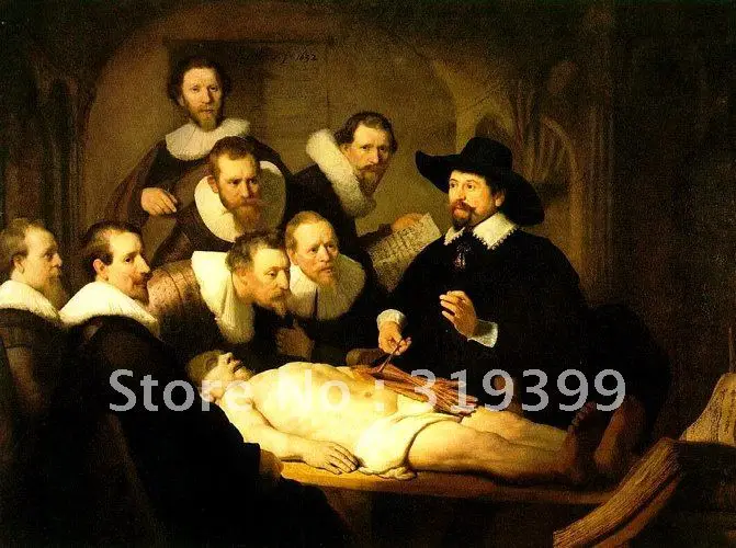 

100% handmade Oil Painting Reproduction on linen canvas, La Conferenza Anatomi by Rembrandt Van Rijn,Fast Free Shipping
