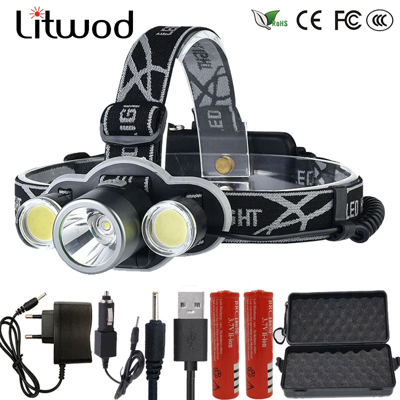 

Litwod Z20 2505 Led headlamp Headlight 10000LM waterproof Portable light head lamp XM-T6 flashlight head Torch For climbing