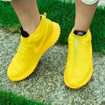 

Unisex Thicken Waterproof Overshoes Silicone Cycling Shoe Cover Reuseable for Rain Dust Elastic Slip-resistant Rubber Covers