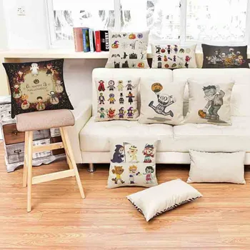 

2018 Halloween Decoration Cartoon Creepy Home Sofa Throw Pillow Case Vampire Mummy Ghost Spider Net Living Room Cushion Cover