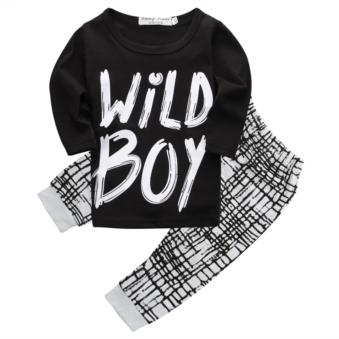 Newborn Infant Baby Boy Wild Boy T shirt Tops+Leggings Pants Outfits