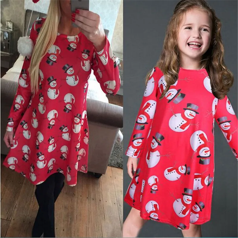 High Quality Mother Daughter Dresses Long Sleeve Snowman Printing high quality Mother Daughter Dresses Long Sleeve Snowman Printing Christmas dress Family Matching Outfits Christmas Party Dress-in Dresses from Women's ... - High Quality Mother Daughter Dresses Long Sleeve Snowman Printing