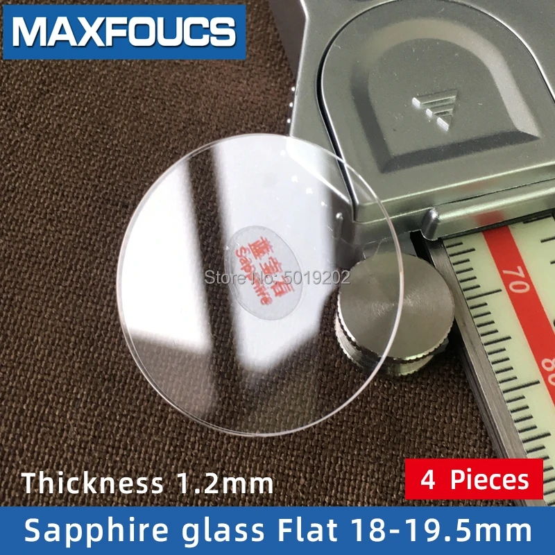 

Watch Glass Thick 1.2mm Size 18-19.5mm Flat Sapphire Anti scratch Smooth Round Transparent Crystal Glass ，A total of 4 pieces