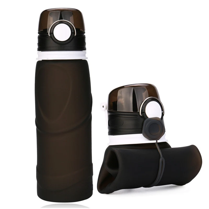 

Silicone 750ml Collapsible Drink Kettle Silicone Sports Foldable Water Bottle free shipping #2A18