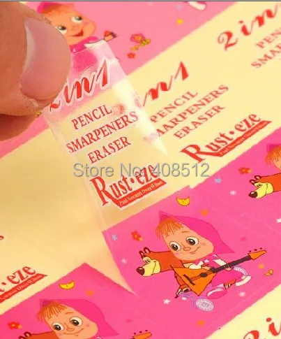 

Custom logo text full color print waterproof clear/transparent pvc sticker/label printing