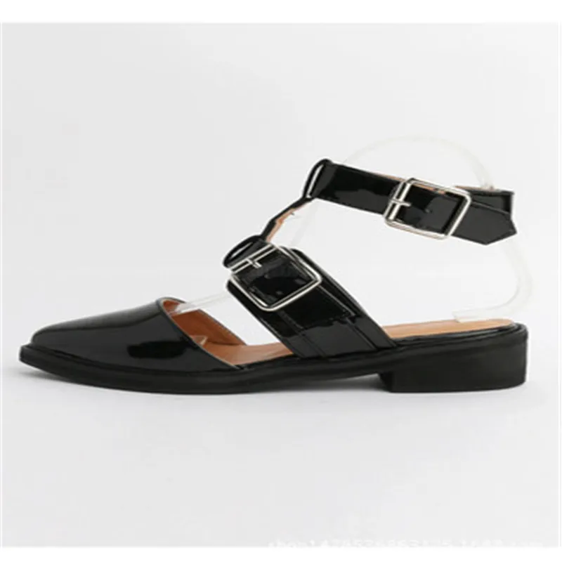 

2018 New European and American pointed shallow mouth buckle with thick heels