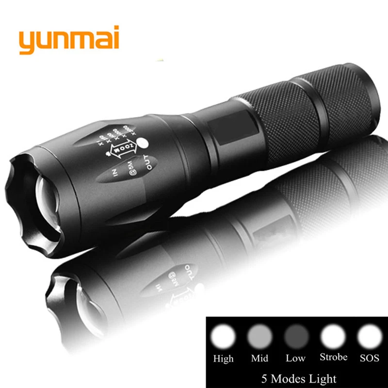 

3800 Lumnes NEW XML T6 LED VANDER Flashlight Torch Flashlights Searchlight 5Modes High power camp lantern 18650 battery Q20