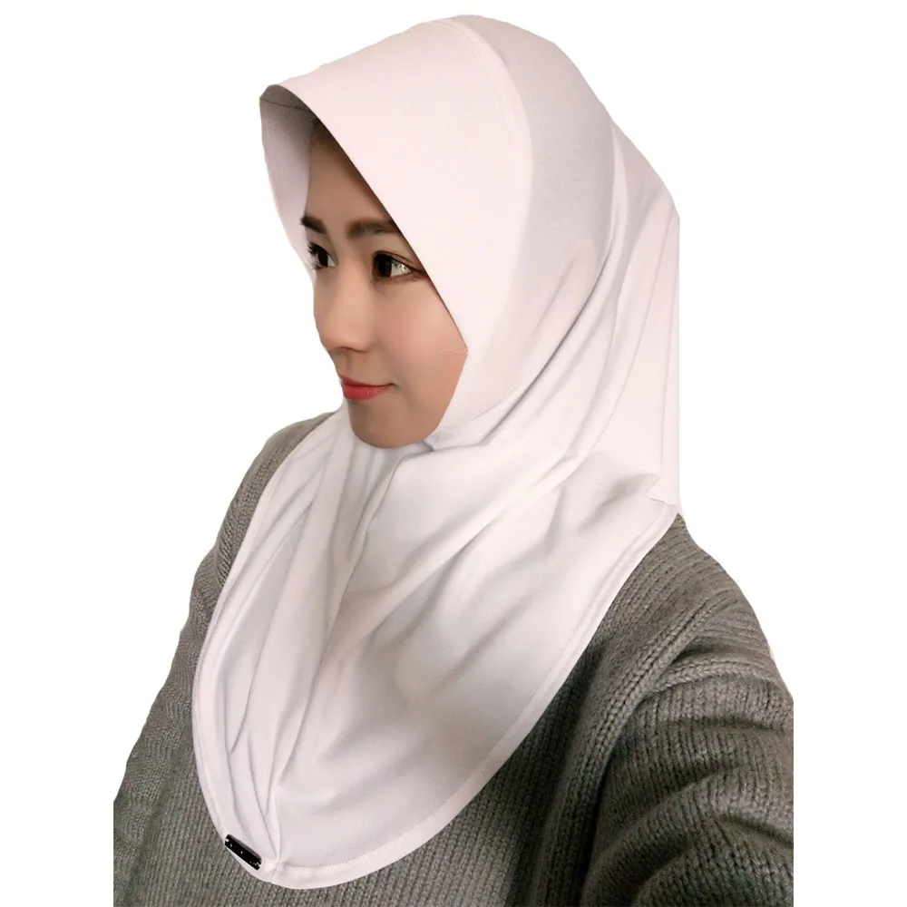 

Muslim Hijab Scarf Women Islamic Hijab Shawl Amira Plain Style Soft Stretchable Breathable Ready to Wear Save Time