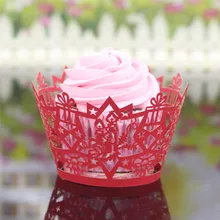 Горячая Распродажа Рождественская свеча полые кружева чашки Маффин, кекс бумажная упаковка обертки обертка для капкейков# June30 B