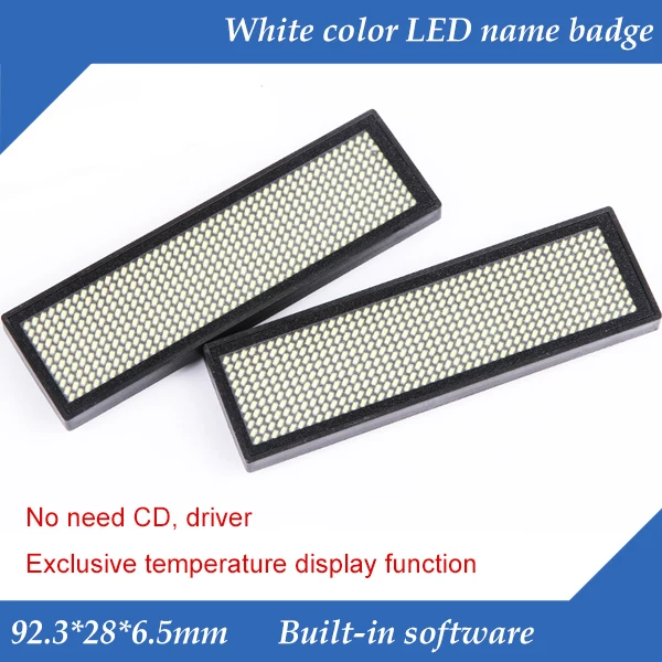 

44x11 Dots White Color Scrolling Message LED Name Badge, Rechargeable LED Name Tag