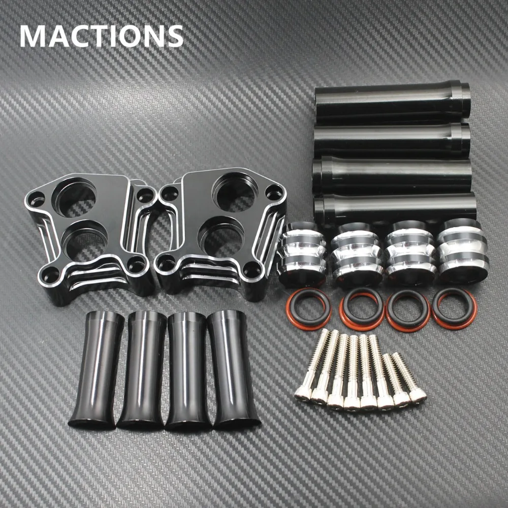 Motorcycle Black Aluminum Lifter Block Cover+Pushrod Cover For Harley