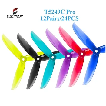 

12Pair 24PCS Upgraded DALPROP CYCLONE 5.2 Inch T5249C Pro 5249 3-blade Propeller CW CCW for RC Drone FPV Racing