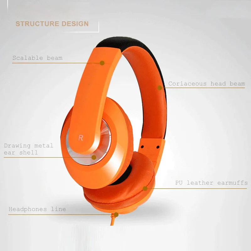 Universal Stereo Bass Headphones 3.5mm Wired Earphones PC Game Headset With Mic Sports Music Headset For Mobilephone MP3 (4)