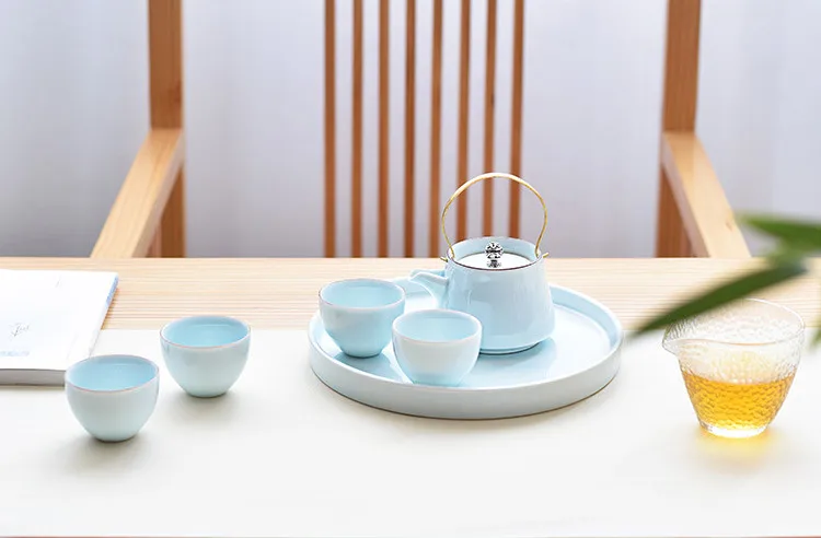 Jia-gui luo китайский Селадон Чайный сервиз чашка тарелка чайник красивый цвет кухонные аксессуары