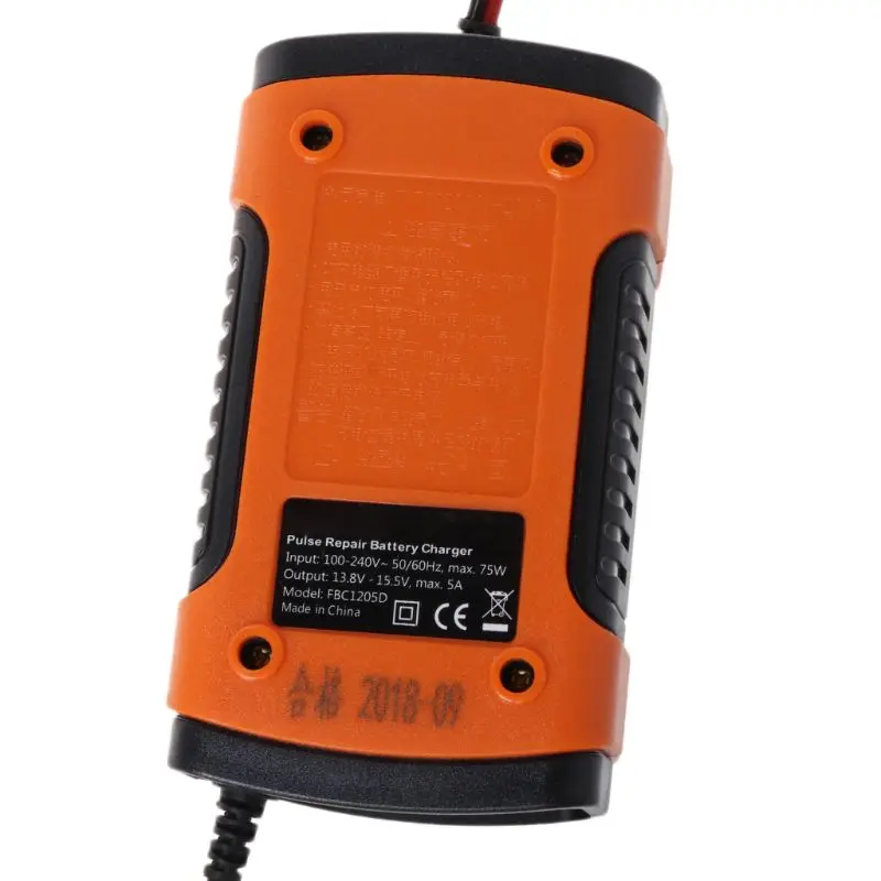 Auto Car Intelligent Battery Charger 1 Pc DC 12V 5A Pulse Repair Truck Storage EU/ US Plug With LCD Display
