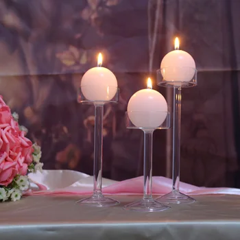 Aness - Bougeoir en verre sur pied 3