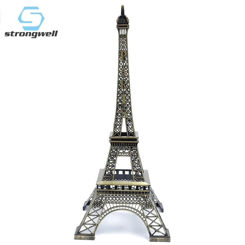 Strongwell European Crafts Paris Tower Model Small Gift Building Office Decoration Home Wrought Iron Ornaments Retro Ornaments