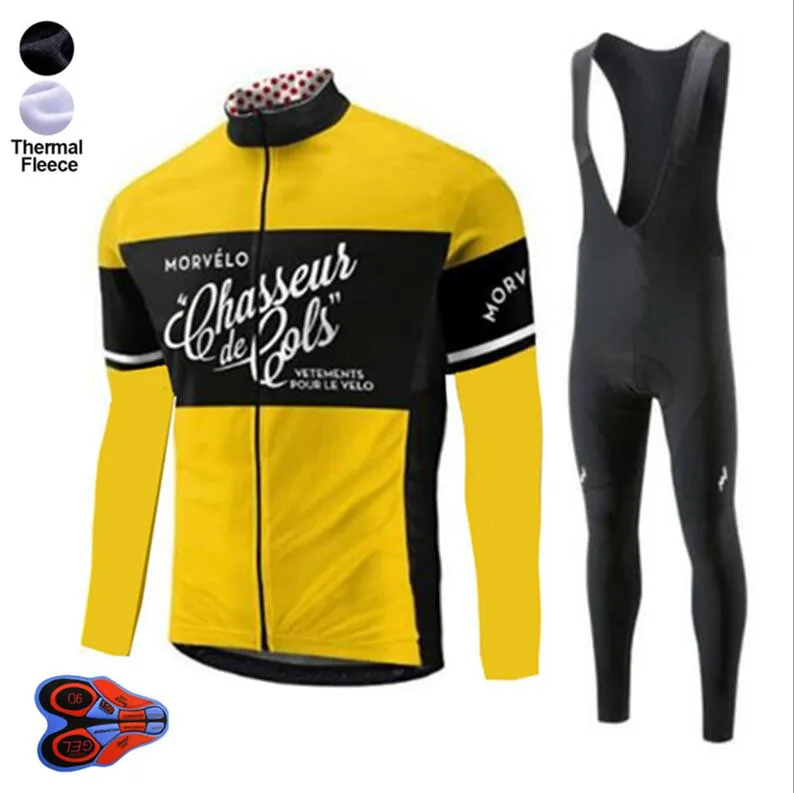 С длинным рукавом Ropa Ciclismo Invierno майки спортивные/зима термальность флис MTB Велосипедный спорт костюмы для мужчин 9D гель PAD велосипед одежда - Цвет: 15