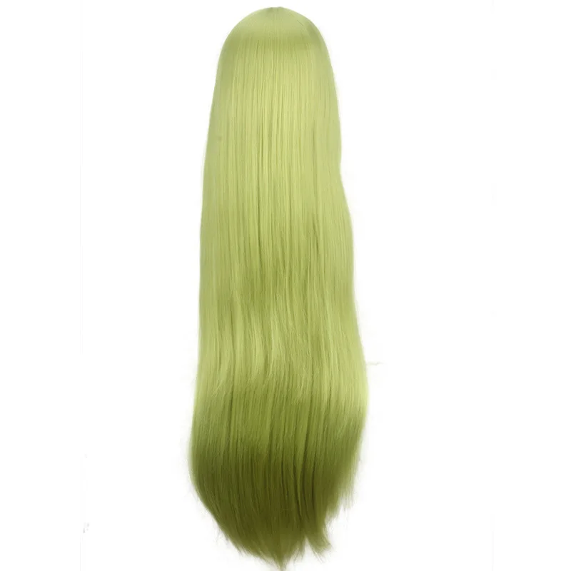 100 cm Longo Verde Cosplay Perucas de Cabelo Sintético