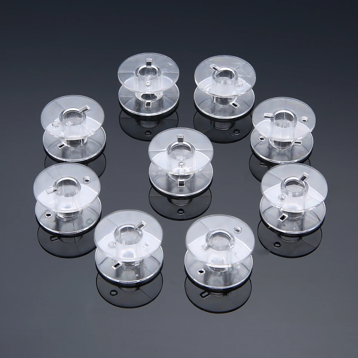 30pcs Transparent Plastic Bobbin Spool 10*20 mm Bobbins Durable Sewing Machine Parts for Brother Sewing Machine