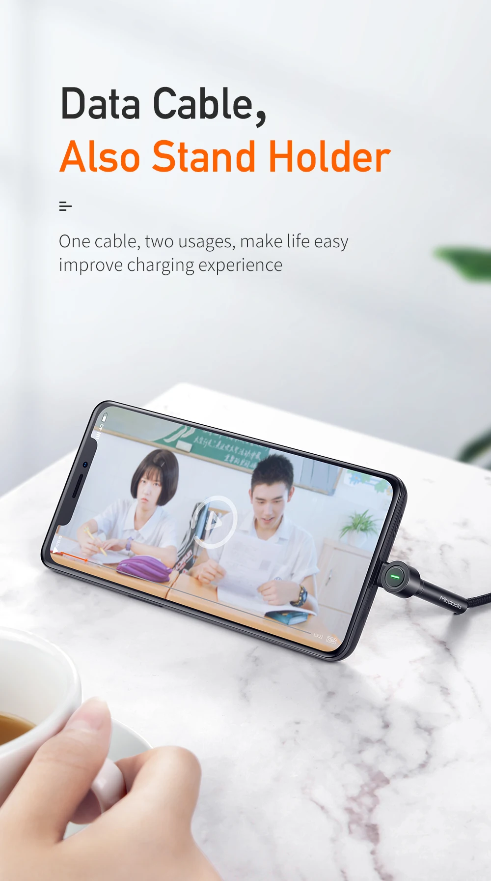 MCDODO 2m 5A type-C кабель Quick Charge 4,0 держатель для телефона для Xiaomi mi 8 Pro A2 mi x3 huawei Быстрая зарядка USB зарядное устройство type-C шнур