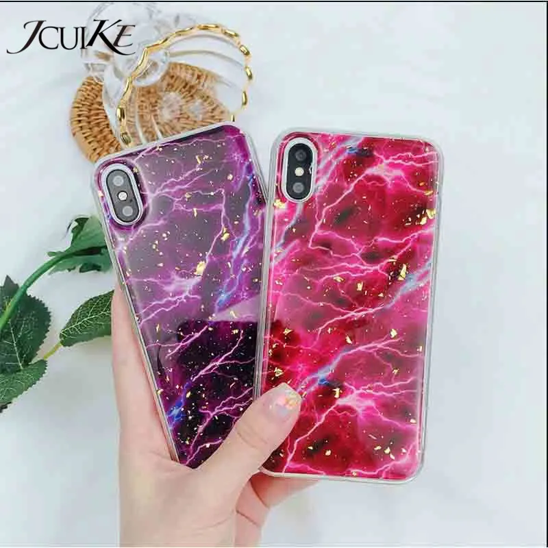 Фиолетовый Мрамор чехол для телефона iPhone X 6 S 7 8 плюс Делюкс ТПУ силиконовый