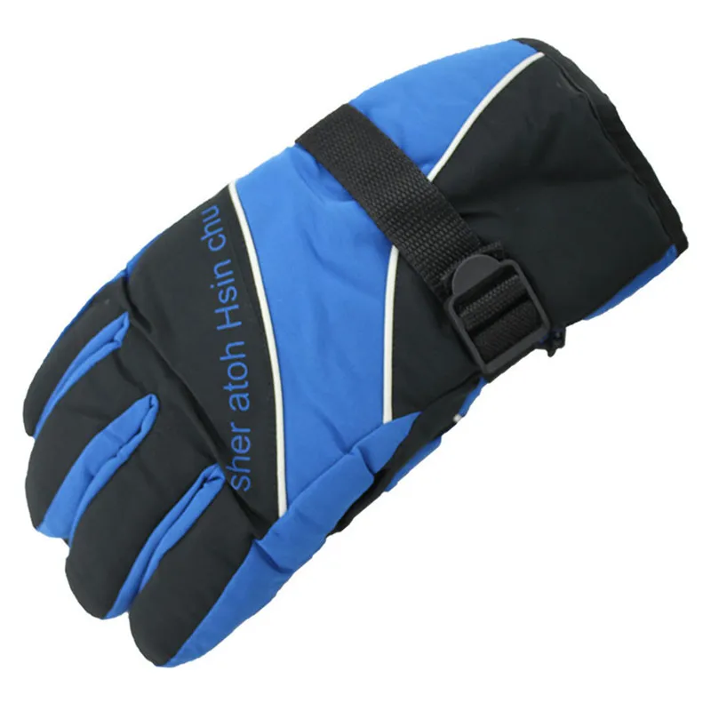 Ветрозащитные велосипедные перчатки, зимние утепленные, регулируемые, на запястье, для велосипеда, полный палец-20 градусов, согревает, большой размер, велосипедные перчатки G057 - Цвет: G057 Sapphire