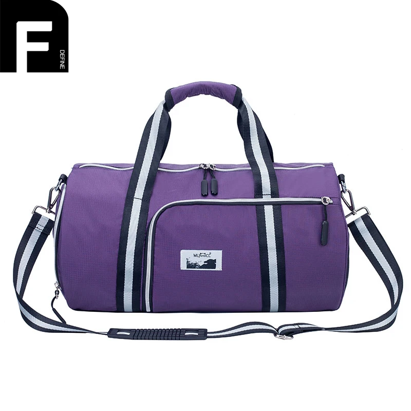 Men Travel Luggage Bags with Shoes Compartment Nylon Overnight Duffle